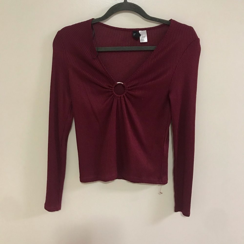 Maroon long sleeve top